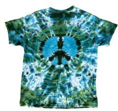 Vintage Tie Dye Mens Mens T-Shirt Large Green Blue Y2K Peace Hippie Festival