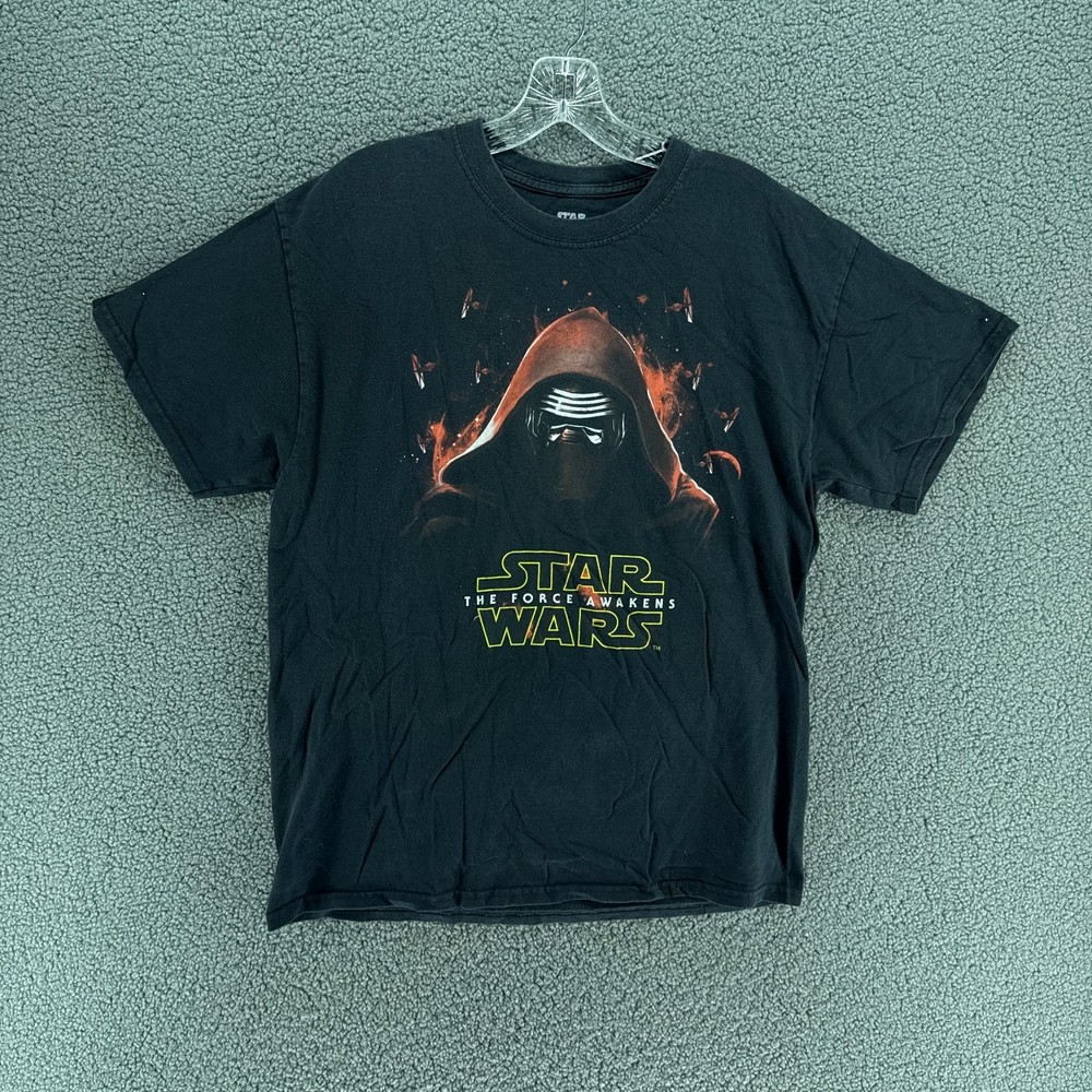 Star Wars Force Awakens T-Shirt Mens L Black Kylo Ren Movie Graphic Jerry Leigh
