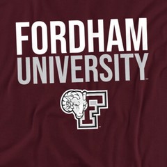 Fordham University Adult T-Shirt Stacked, Maroon, S-3XL
