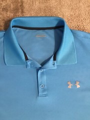 BCG Men’s POLO GOLF Shirt LIGHT AQUA OR TEAL BLUE TRU-WICK Dry Wicking size XL