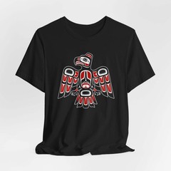 Indigenous Red & Black Eagle T-Shirt | Pacific Northwest Formline Art Tee