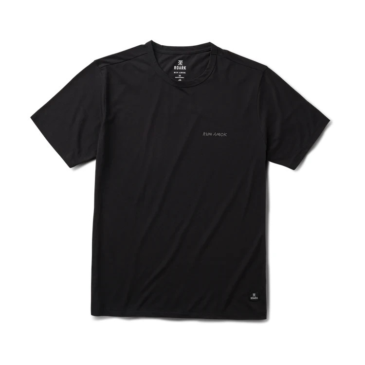 Roark Mathis Men’s Run Amok Tee Medium Black S/S Active NEW #5793