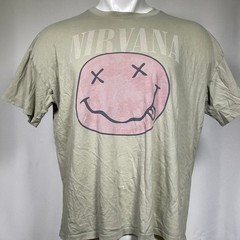 Nirvana Smiley Face Green American Eagle AE Band Tee T-Shirt Men’s MEDIUM