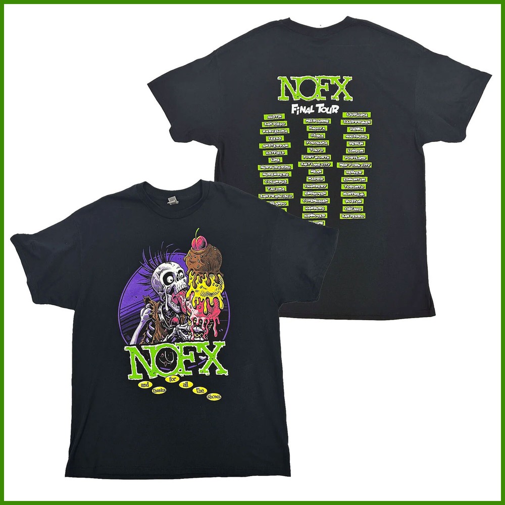 SALE- NOFX Final Tour Thanks For All The Shows Black Tshirt