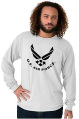 USAF US Air Force Military Arnold Wings Logo Long Sleeve Tshirt for Men or Women