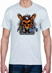 Adult DryBlend® T-Shirt – ( EAGLE SKULL RIDES – BIKER / CHOPPER)