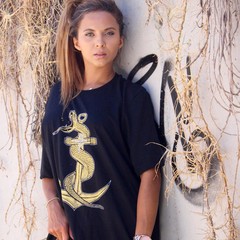 T Shirt Spyderpunk Snake & Anchor Tee Custom Printed Unisex Label Made In USA