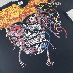 Warren Lotas Wolverine Shirt Mens 2XL Black Flaming Skull Weapon X Marvel Flames