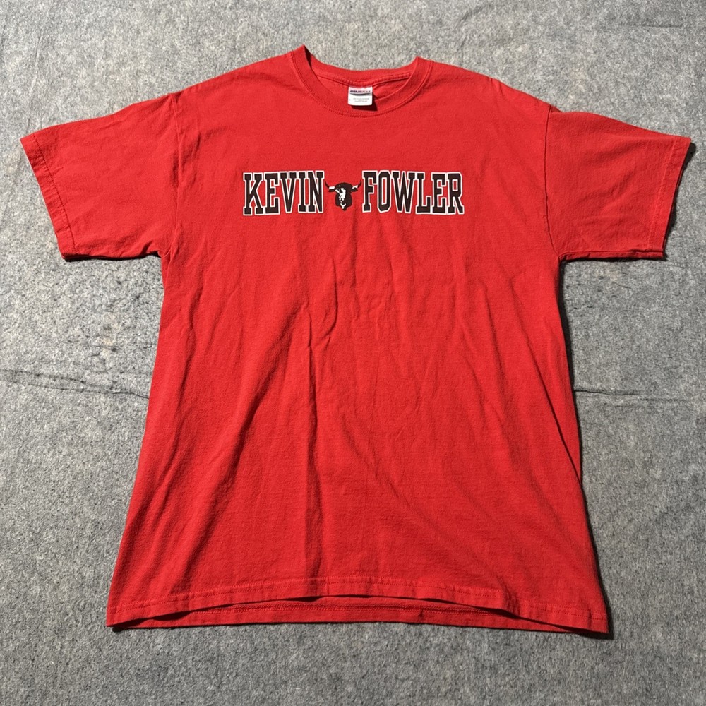 Kevin Fowler T Shirt Mens Large Autographed Signed Red Short Sleeve Band Tee