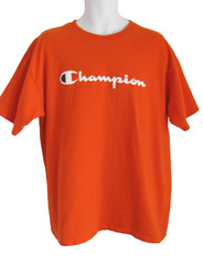 Champion Athletic T Shirt Mens 1XL Orange Logo Graphic Streetwear Tee