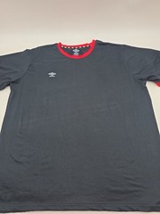 Umbro T-Shirt Men 2XL Black Solid Polyester Spandex Blend.#46877