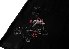 MFCT Japanese Streetwear Tee Cotton Phoenix Embroidered Graphic T-shirt for Men