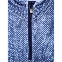ROWM Mens Blue Pattern Lightweight Quarter 1/4 Zip Long Sleeve Pullover Shirt XL