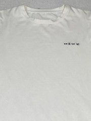 Oversized T Shirt Mens XL White Media Buttons Logo Streetwear Embroidered Crew