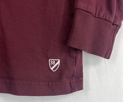 Cremieux Slim Fit Mens L Burgundy Long Sleeve T-Shirt Cotton Spandex Logo 38