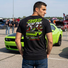 392 Scat Pack Challenger | American Muscle Car | Sublime Green Widebody T-Shirt