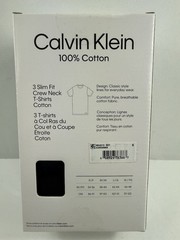 3 pack Calvin Klein Cotton Classics Slim Fit Crew Neck T-Shirts Black Small