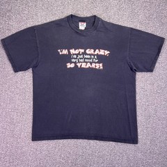 VTG 00s Tee Jays Sof Tee Shirt Men XL Black Grunge Sarcastic Humor Funny Tee Y2K