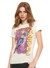 MARVEL GIRLS CAPTAIN MARVEL COMIC FLIGHT T-SHIRT TEE (XS, S, M, L XL, 2X, 3X)