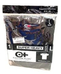 UNISEX SUPER HEAVY COTTON SHORT SLEEVE T-SHIRT SOILD BLACK