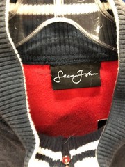 SEAN JOHN VELOUR TRACK JACKET MENS ZIP UP THROWBACK VINTAGE MENS CHARCOAL/RED