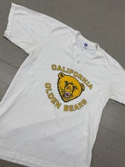 Vintage 80’s UC Berkeley Cal Golden Bears Henley Graphic T-shirt Men’s M White