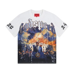 NEW 2026 Godspeed Skeleton Leader Pattern printing Tee Washed Mens T-shirt