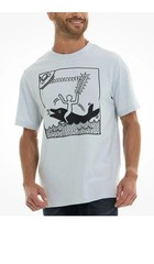 Keith Haring Men’s Graphic Tee, Blue Cotton M, L ,XL