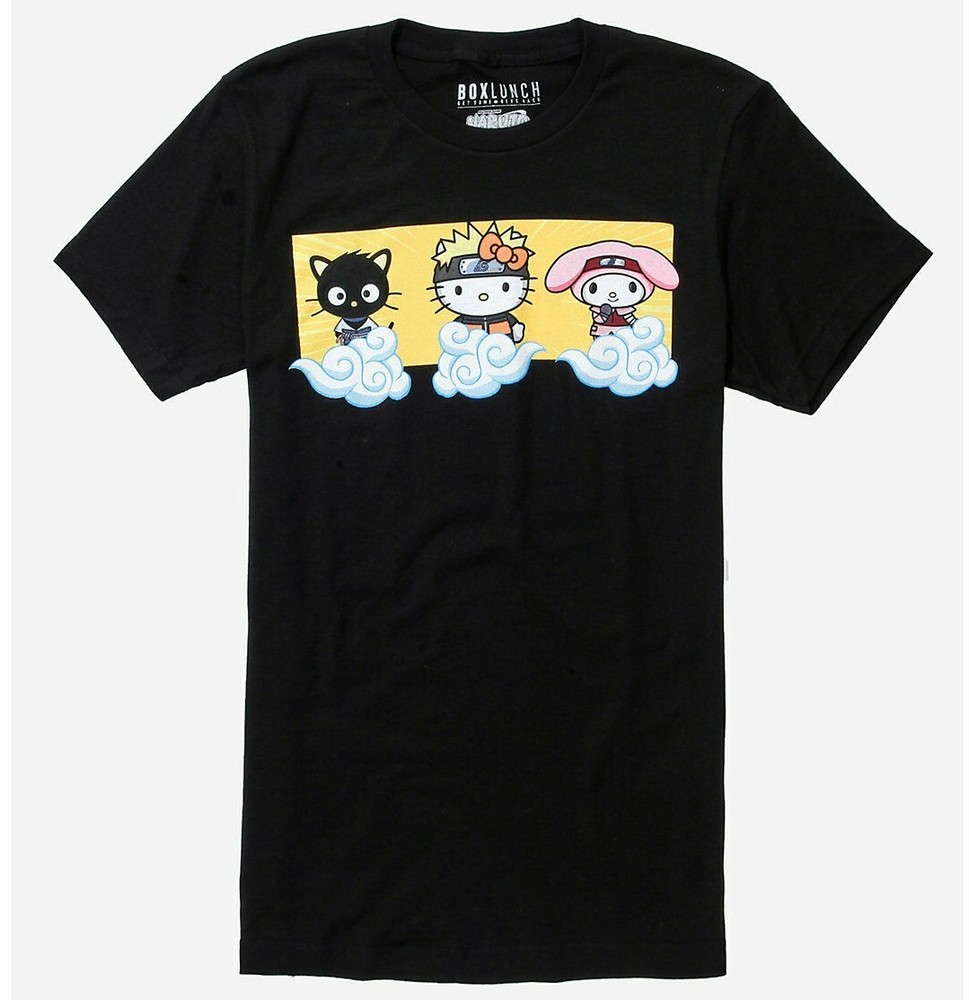 Anime Naruto Shippuden x Hello Kitty and Friends Akatsuki Clouds Tee Shirt New