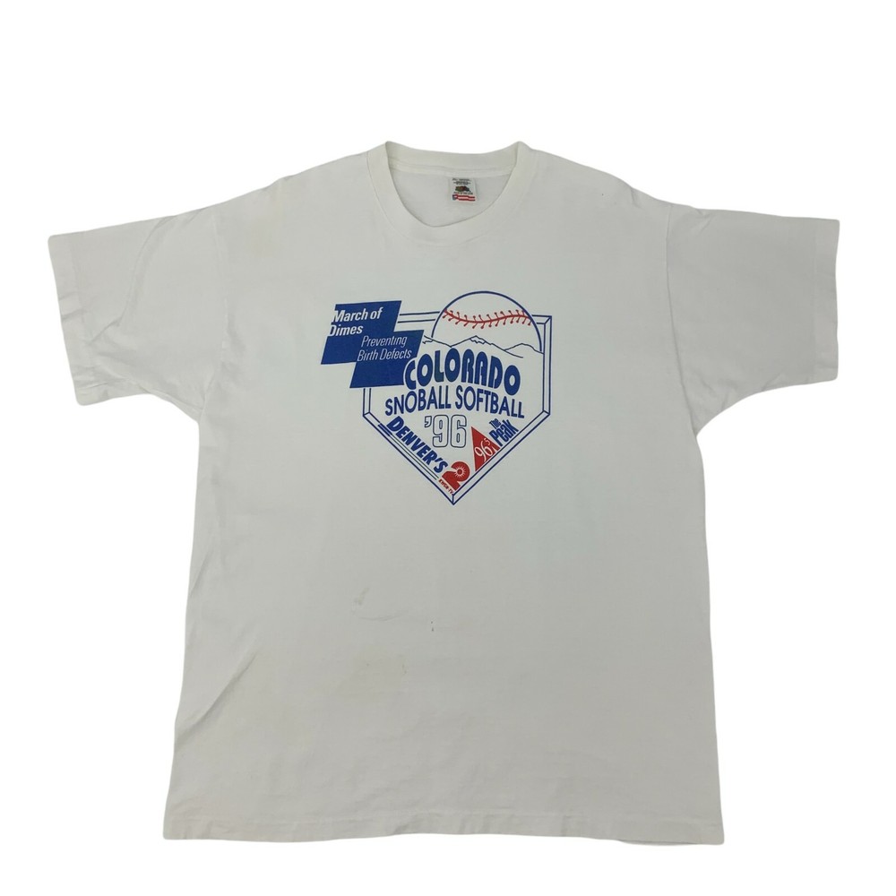 Vintage Colorado Snoball Softball T Shirt Mens XL Extra Large Cotton Made USA