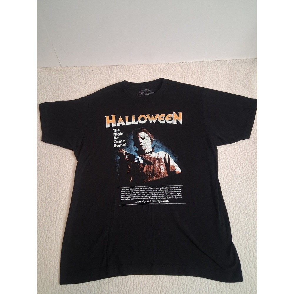 Halloween Michael Myers Movie Graphic T-Shirt Mens Large Black Horror Film Tee