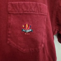 IVY CREW Men’s Burgundy Front Pocket Crew Neck Short Sleeve T Shirt Size S