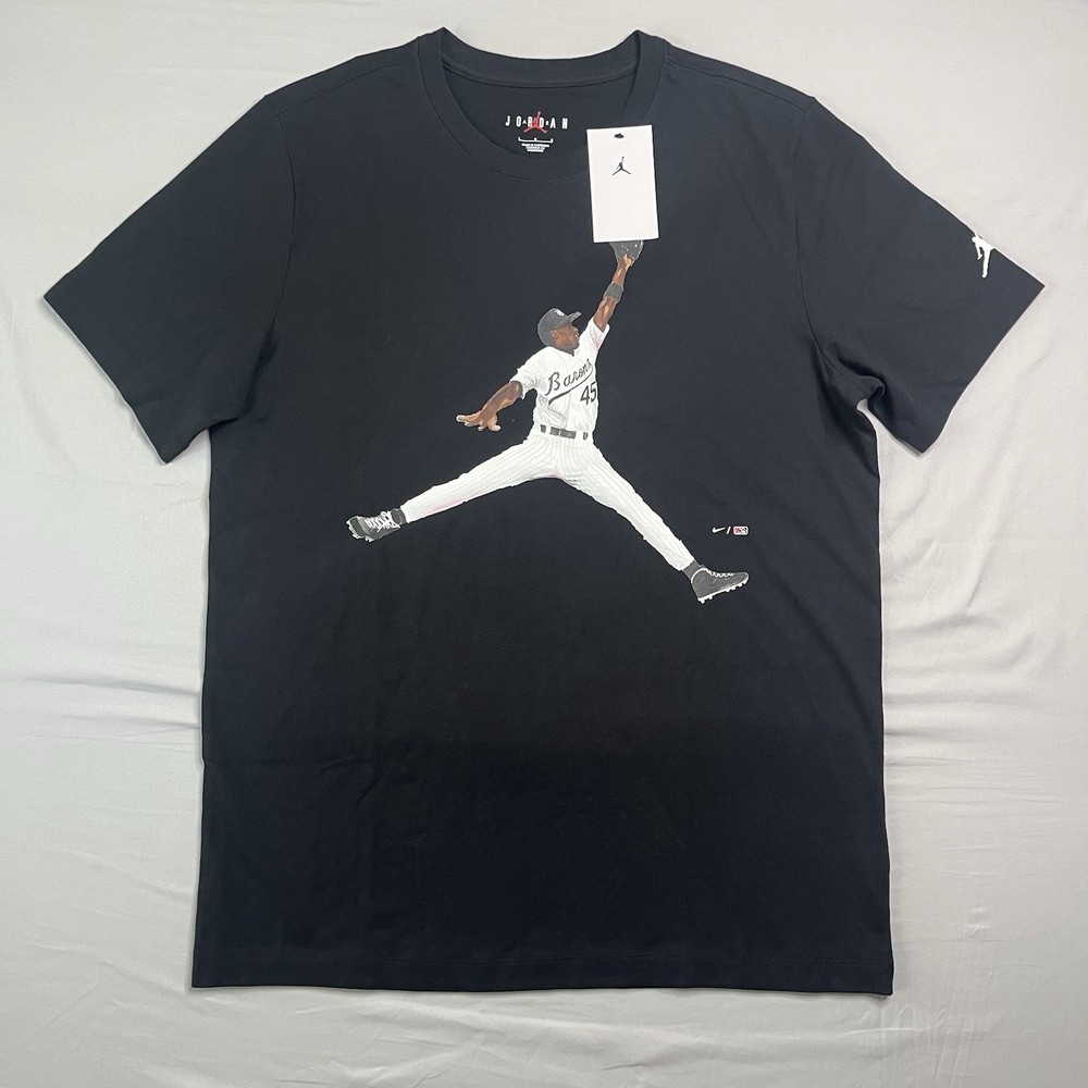 Nike Air Jordan T Shirt Mens Large Black Flight MVP Jumpman Birmingham Barons