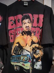 EDDIE GUERRERO LATINO HEAT ON A SHAKA HEAVYWEIGHT GARMET DYED T SHIRT “MODERN”