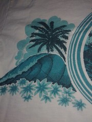 Vintage 70s Cut Crop Tee Hawaiian Crazy Shirt 1973 Palm Waves Beach Surf Hawaii