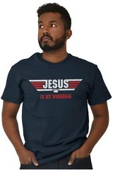 Christian Faith Religion Jesus is my Wingman Womens or Mens Crewneck T Shirt Tee