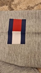 Tommy Hilfiger Jeans T-Shirt Gray Logo Flag Graphic Regular Fit Men’s Size L