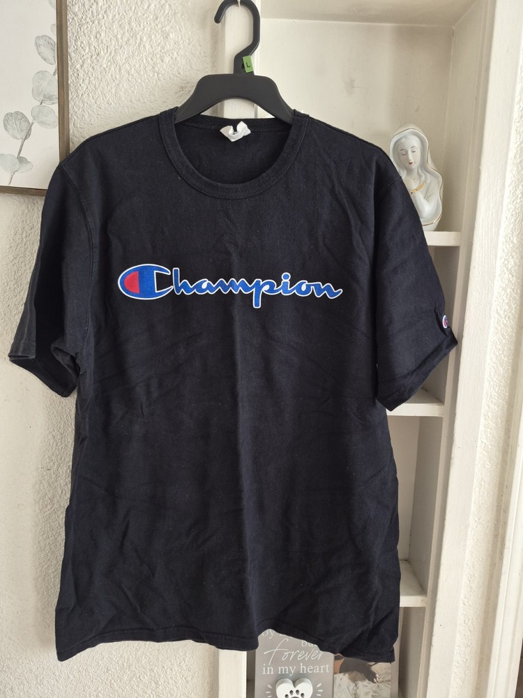 Champion GT23H Classic Jersey Script T-Shirt for Men, Size XXL – Black