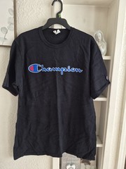 Champion GT23H Classic Jersey Script T-Shirt for Men, Size XXL – Black