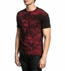 Xtreme Couture Affliction Men’s T-Shirt HEADHUNTER Red Tattoo Biker S-5XL