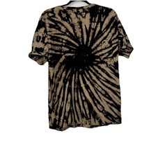 ACDC Band T-Shirt Mens Medium Black Tan Tie Dye Spiral Bleach Wash Graphic Tee