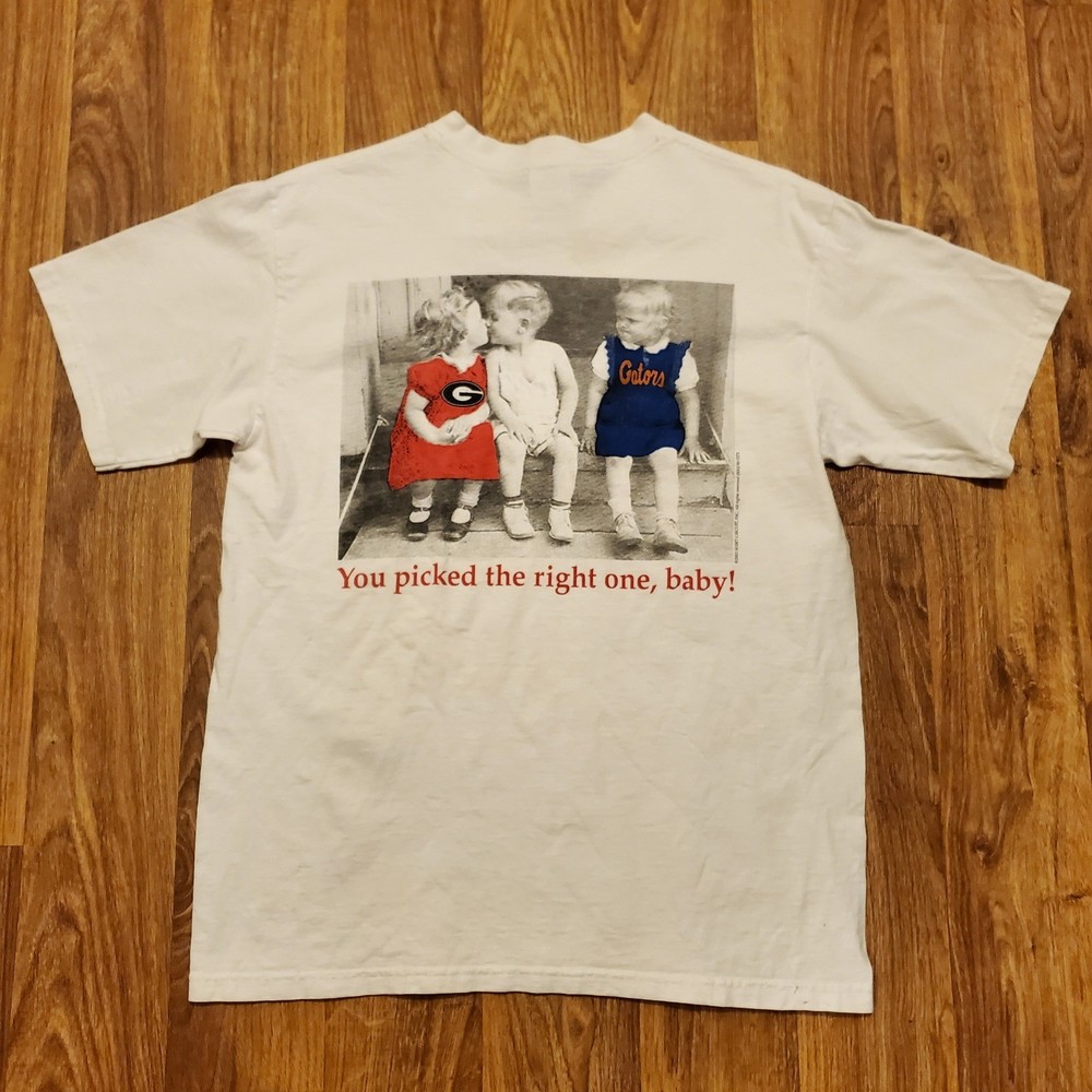 Vtg Georgia Bulldogs Shirt Adult Medium White The Right Choice 2003 Y2K