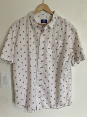 Odd Future OFWGKTA Classic Donut Logo Button-Up Shirt L White Short Sleeve Rap