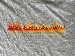 Vintage 90’s Skate Surf Flame Sleeveless Shirt Body Size XL/2XL Wings Beach Shop