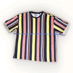 Pac Cares Mens XL Striped T-Shirt Multi-color Short Sleeve Designer Classic 90s