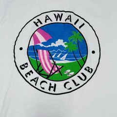 1980s Hawaii Beach Club Vintage T-Shirt Single Stitch Stedman White Size XL