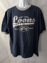 Vintage Badger Sport Navy Blue Great Lakes Loons T Shirt Size 2XL