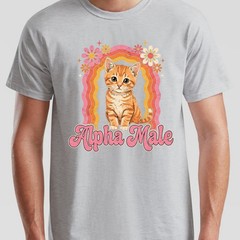 Alpha Male Cat Kitten Design Humorous Apparel for Men and Women T-Shirt