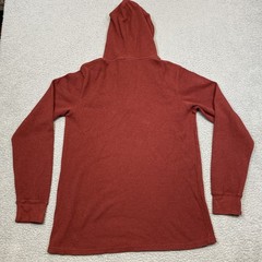 LRG Pullover Hoodie Mens XL Red Waffle Knit Long Sleeve Henley Casual Skate