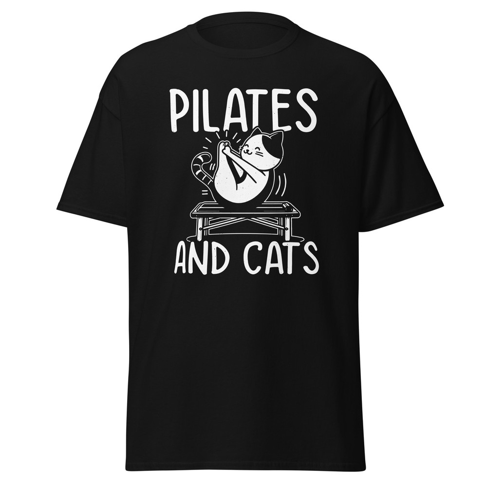 Pilates And Cats T-Shirt Exercise Workout Funny Pilates Lover Shirt